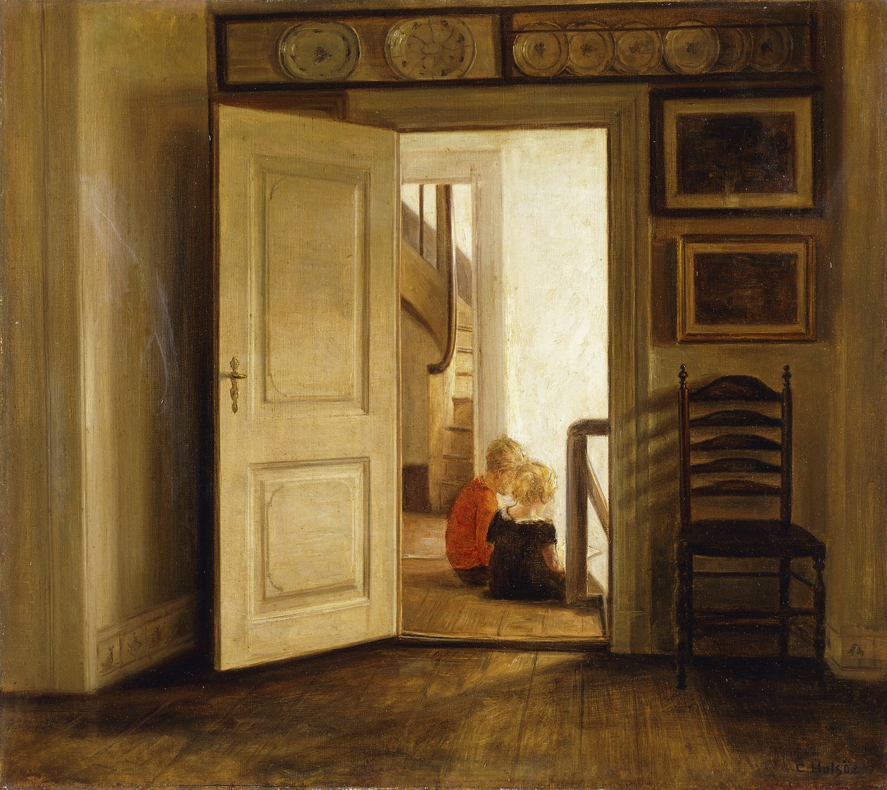 Bir İç Mekanda Çocuklar by Carl Holsoe