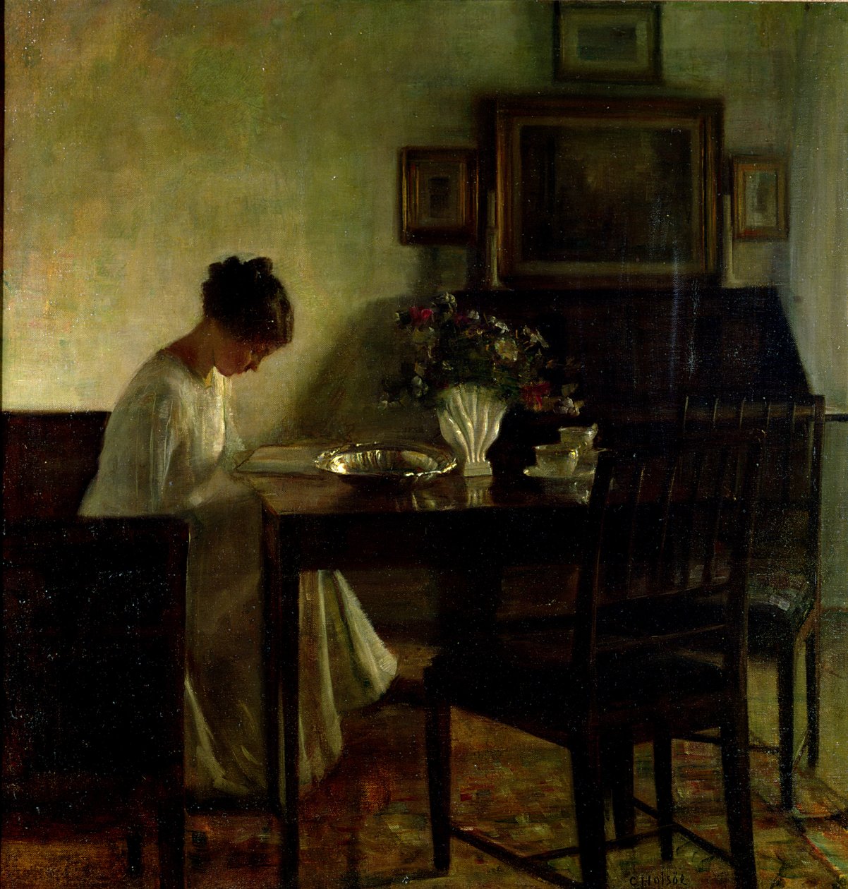 İç Mekanda Okuma Kızı by Carl Holsoe