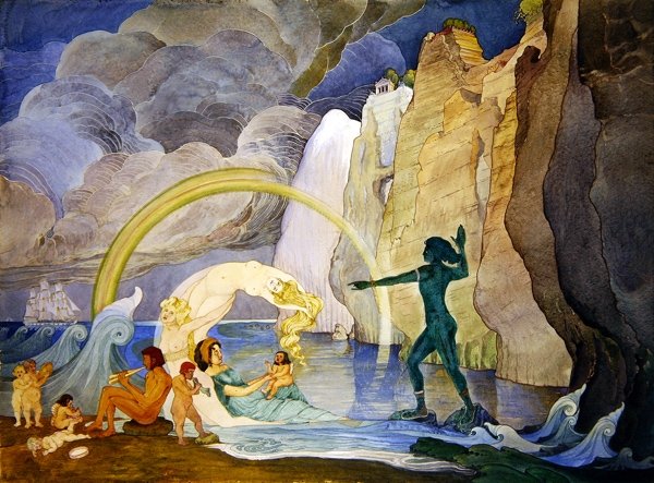 Dalgakıran (kağıt üzerine sulu boya) by Carl Johan Forsberg