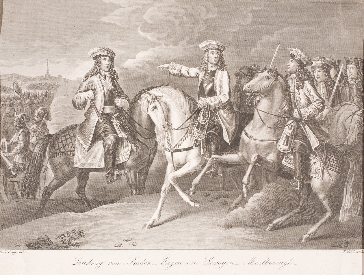 Baden-Baden Uçbeyi Ludwig Wilhelm, Savoy Prensi Eugene ve Marlborough Dükü John Churchill by Carl Joseph Geiger