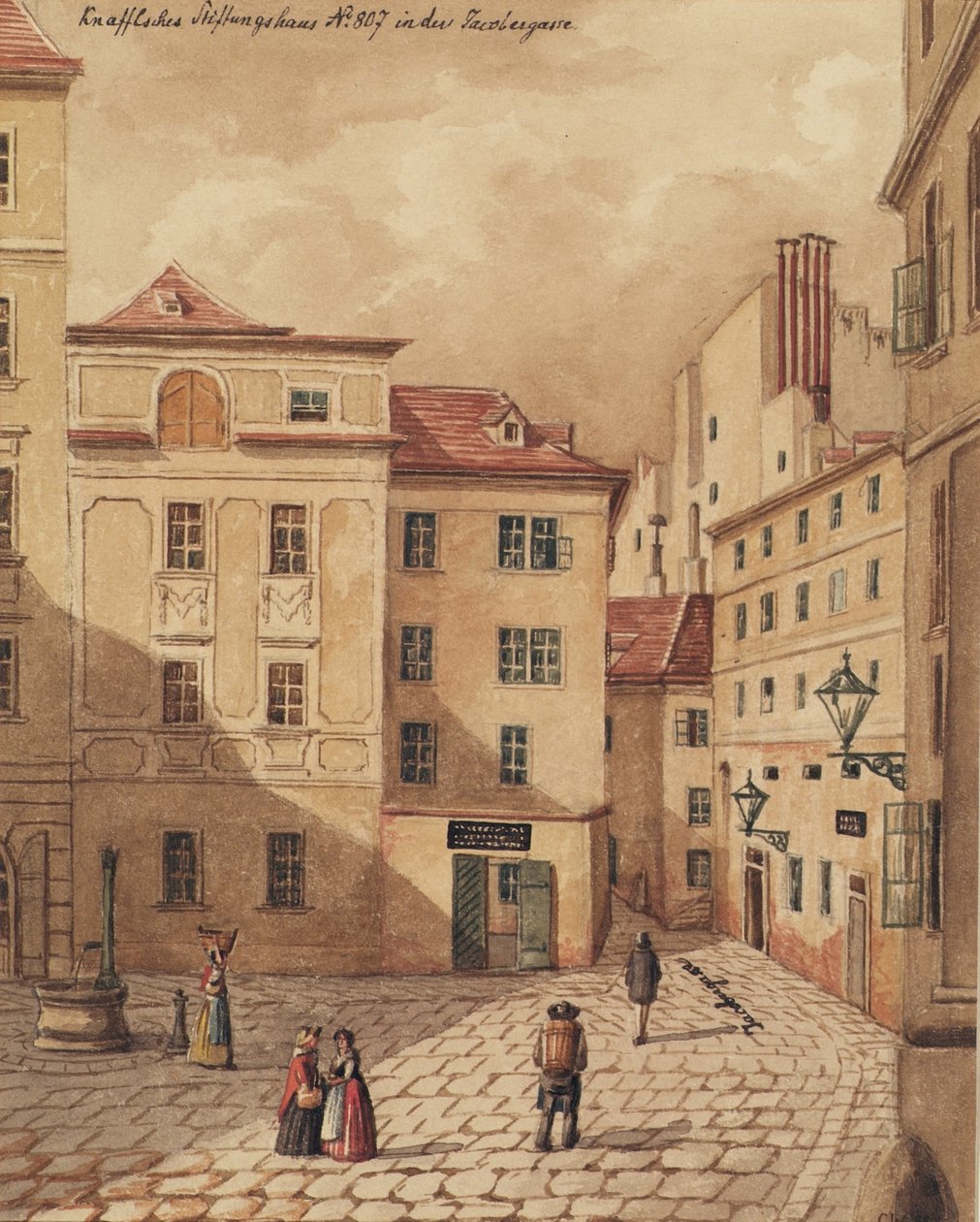 Viyana'da Jacobergasse No. 807'deki Knaffelsche Vakfı Evi by Carl L. Wiesböck