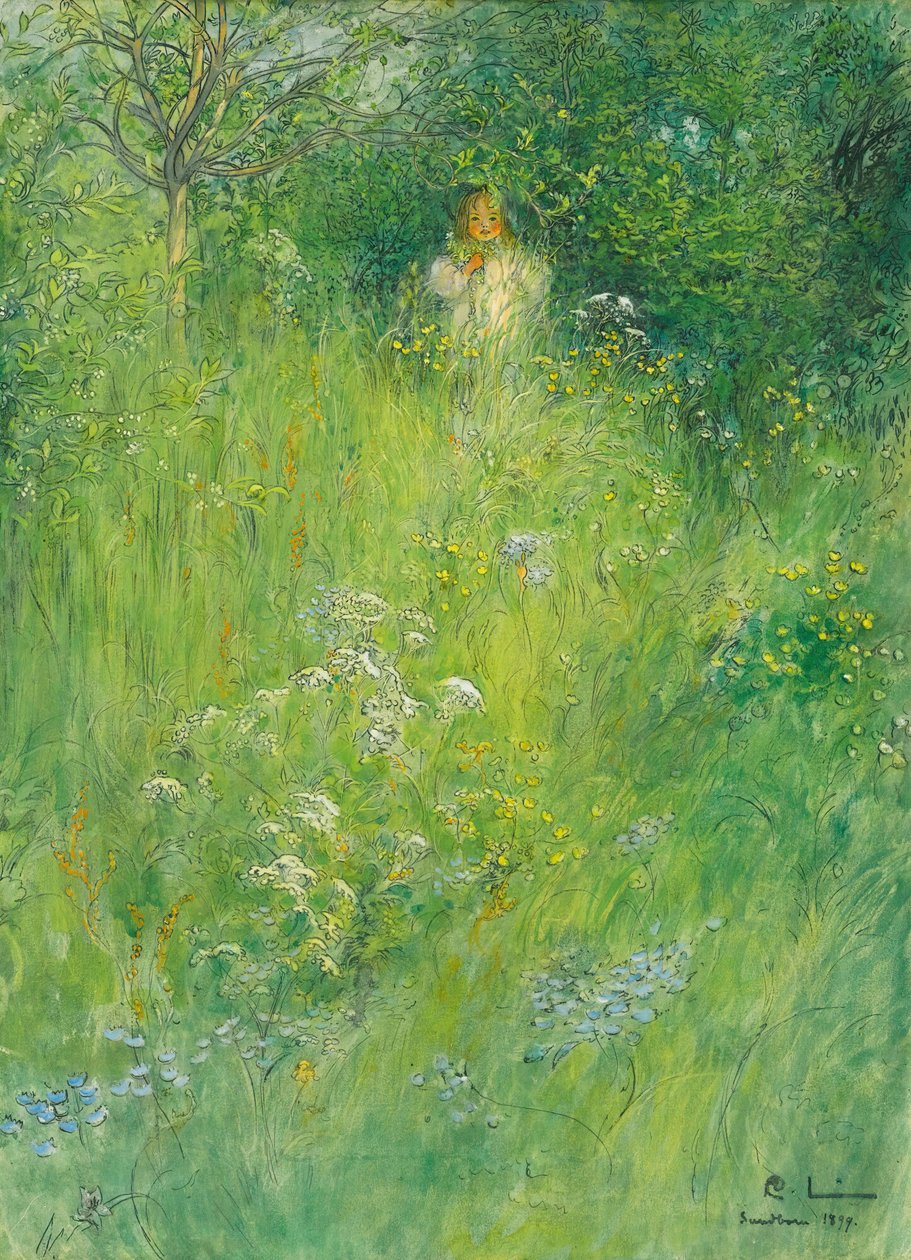 Çayırda Bir Peri veya Kersti by Carl Larsson