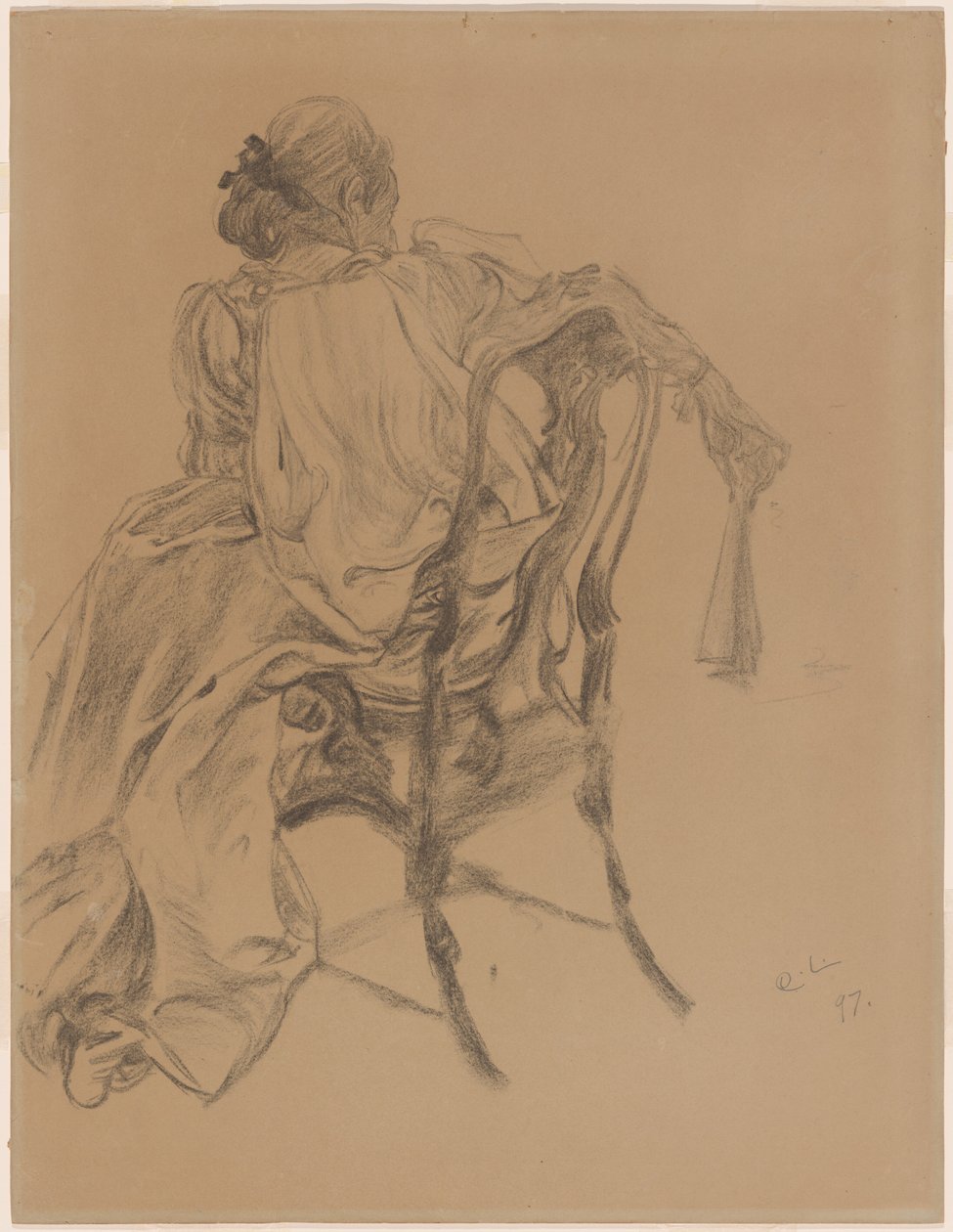 Bir Yelpazeyi Tutan On Sekizinci Yüzyılın Zarif Hanımı by Carl Larsson
