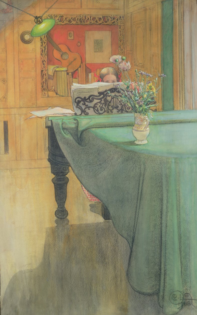 Brita Piyanoda, 1908 by Carl Larsson