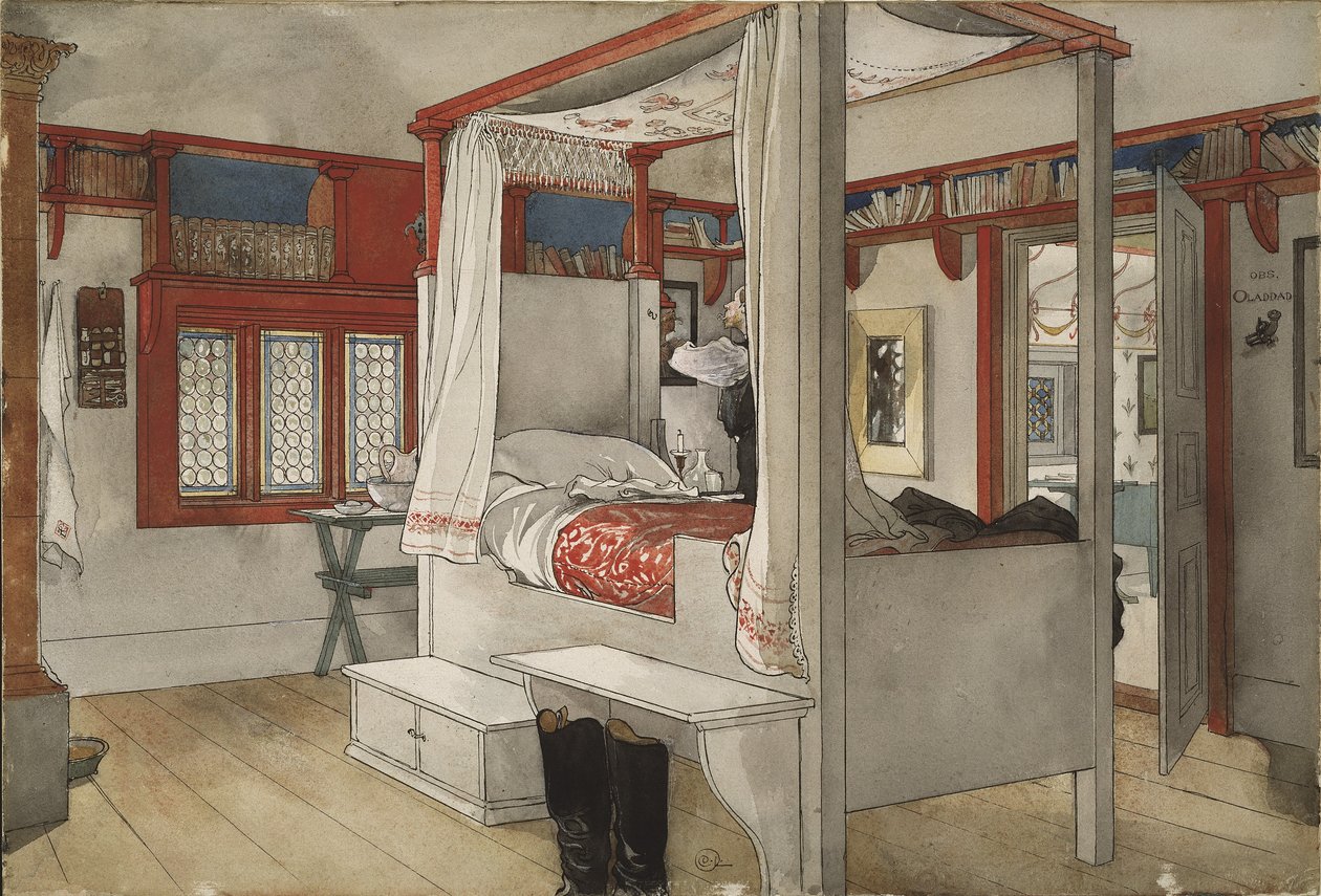 Baba Odası, Bir Ev serisinden, c.1895 (kağıt üzerinde wc) by Carl Larsson