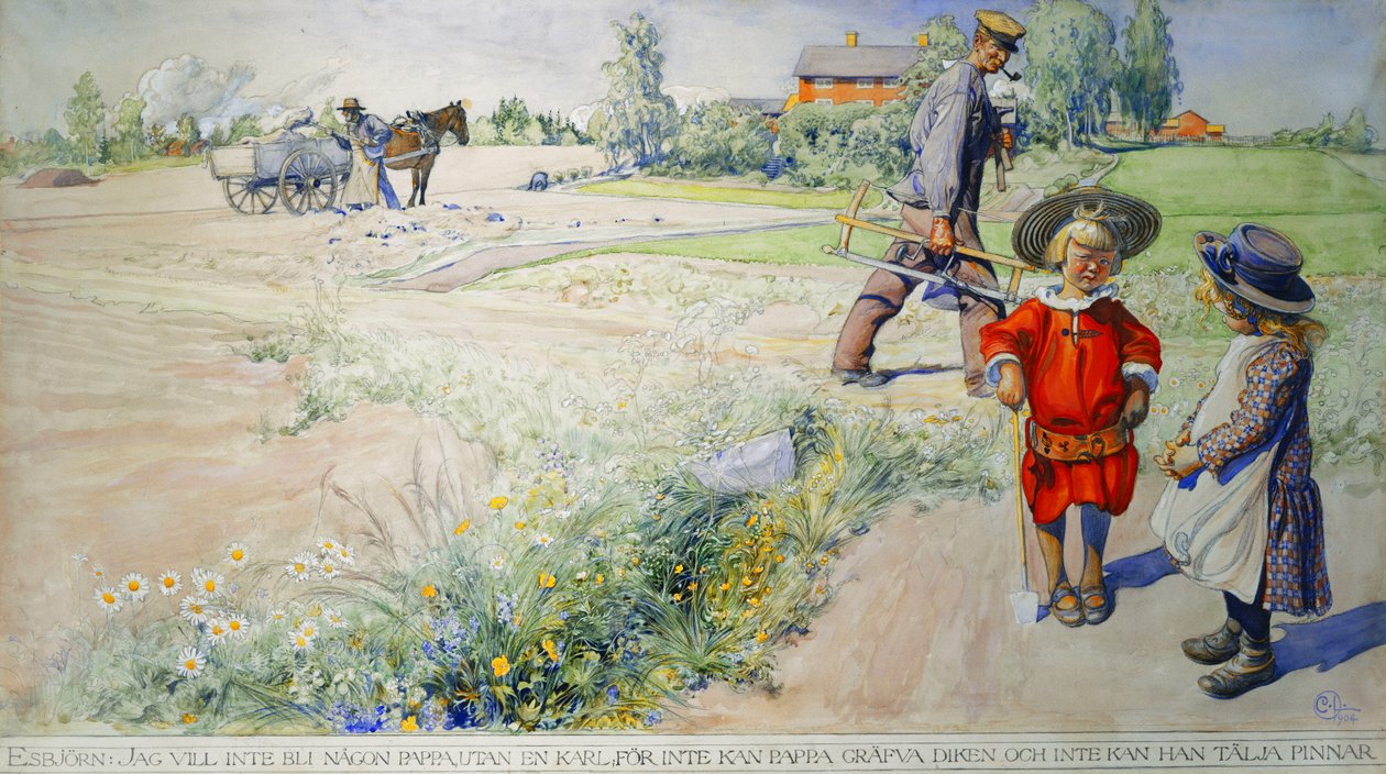 Esbjorn ve Köylü Kız; Esbjorn och Bondflickan, 1904 by Carl Larsson