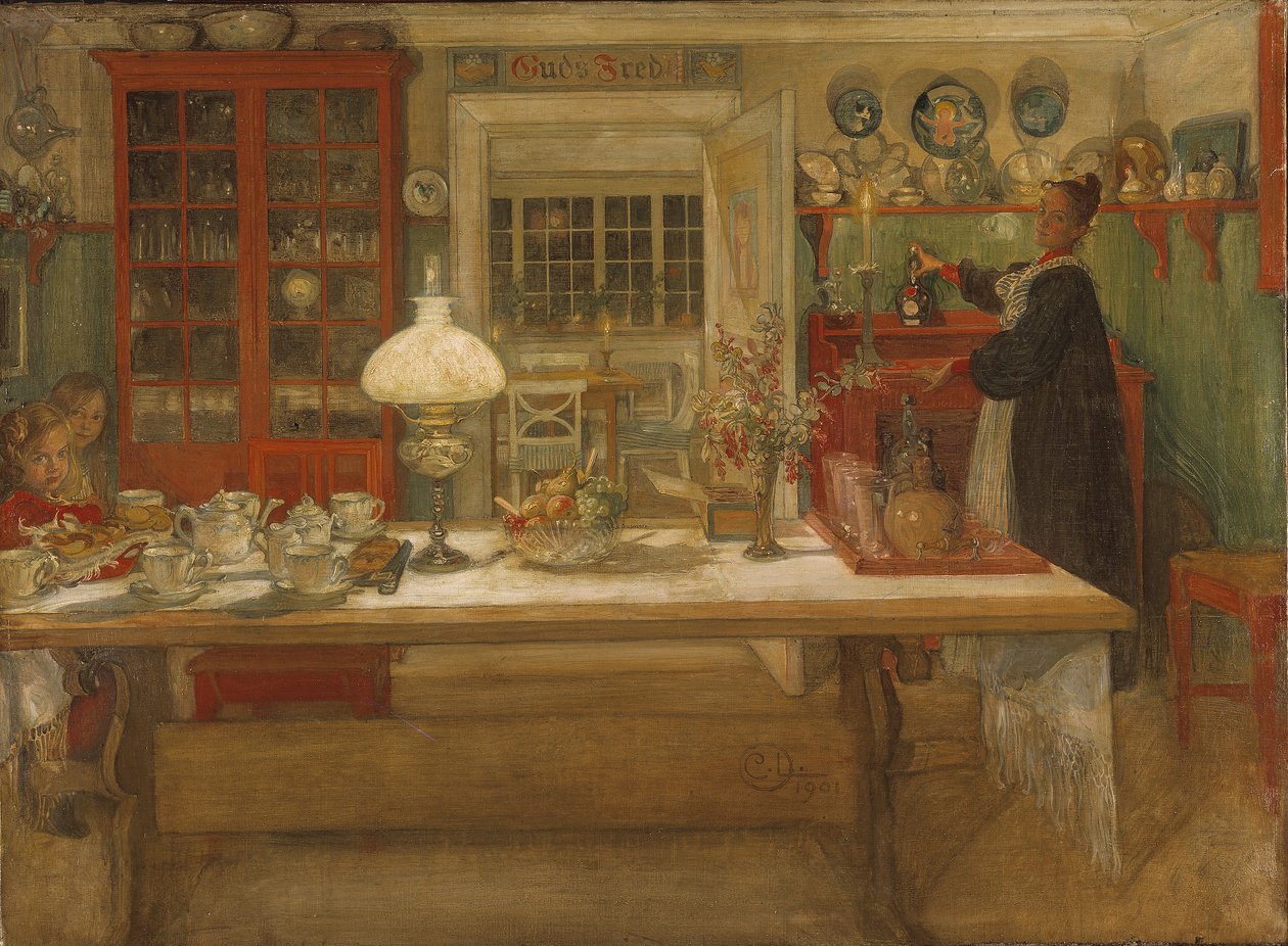 Bir Oyuna Hazırlanmak by Carl Larsson