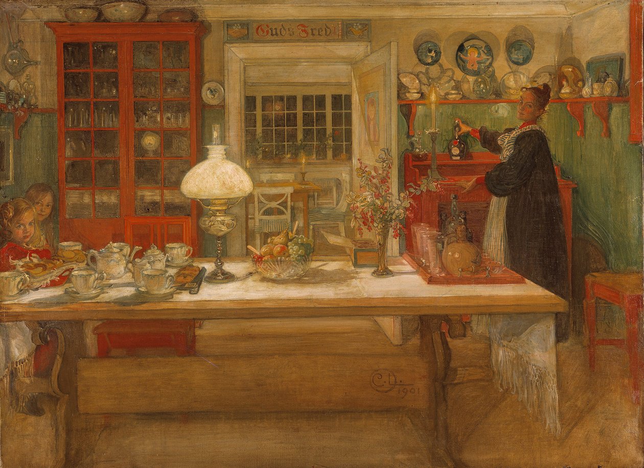 Oyuna Hazırlanmak, 1901 by Carl Larsson
