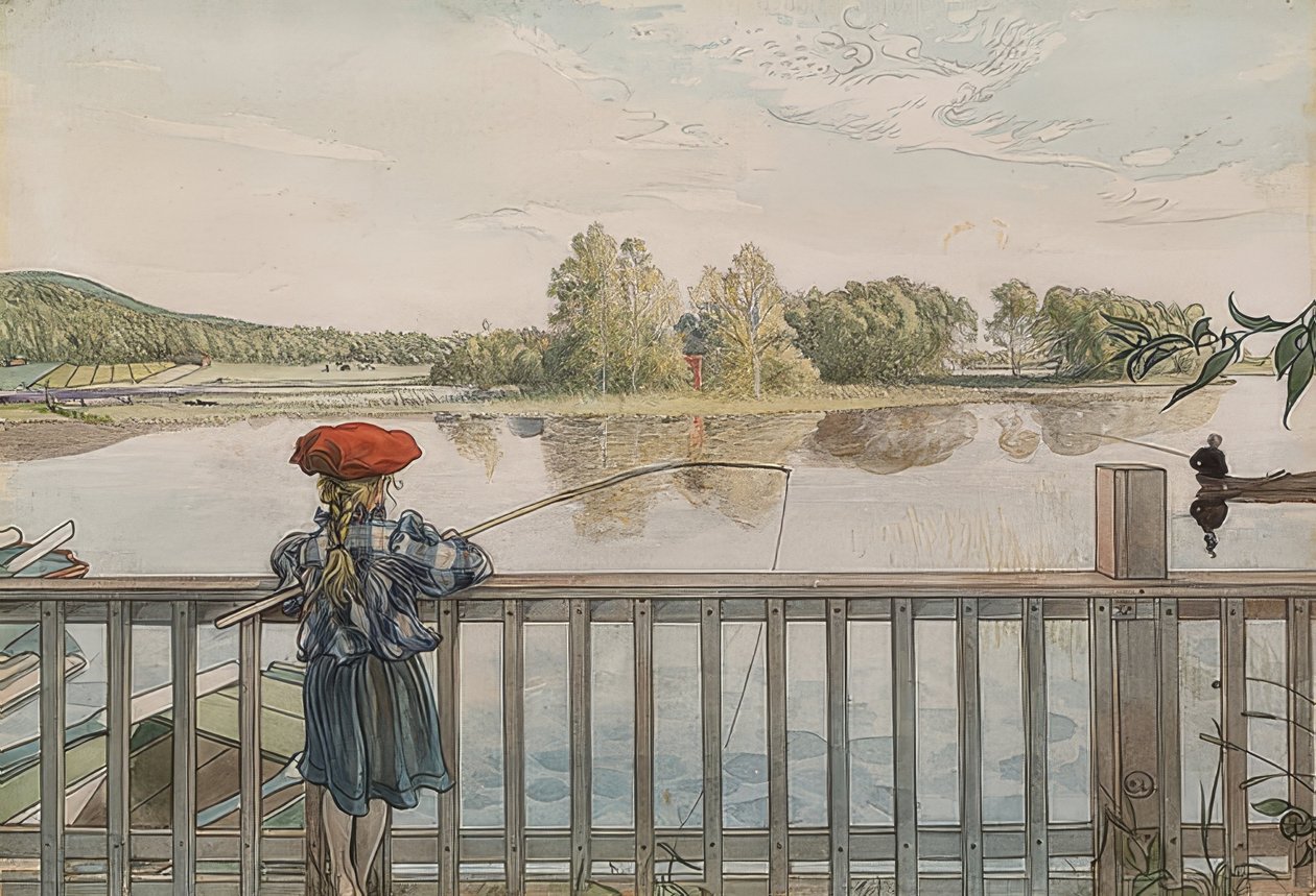 Lisbeth balıkçılığı. 1895 civarında by Carl Larsson