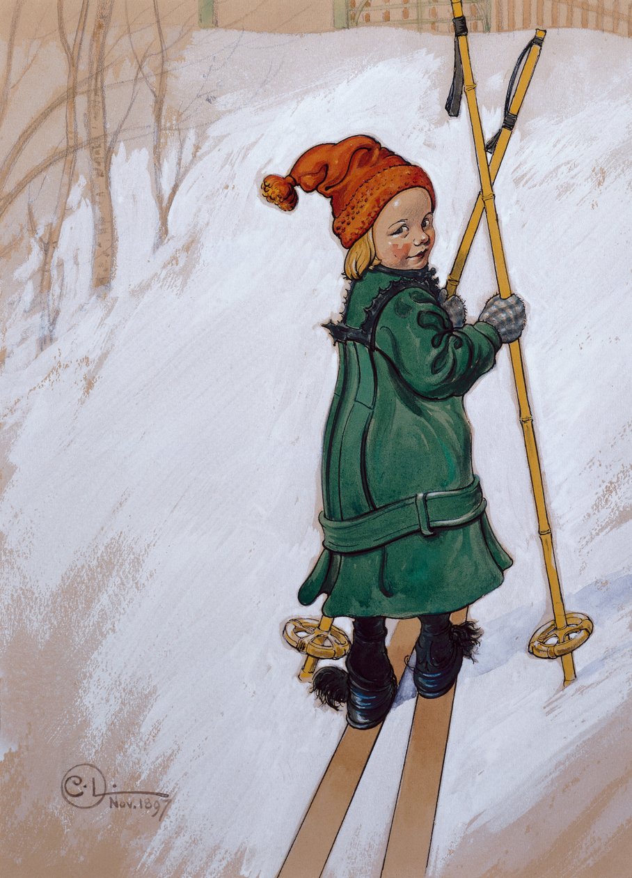 Küçük Kız Kayak by Carl Larsson
