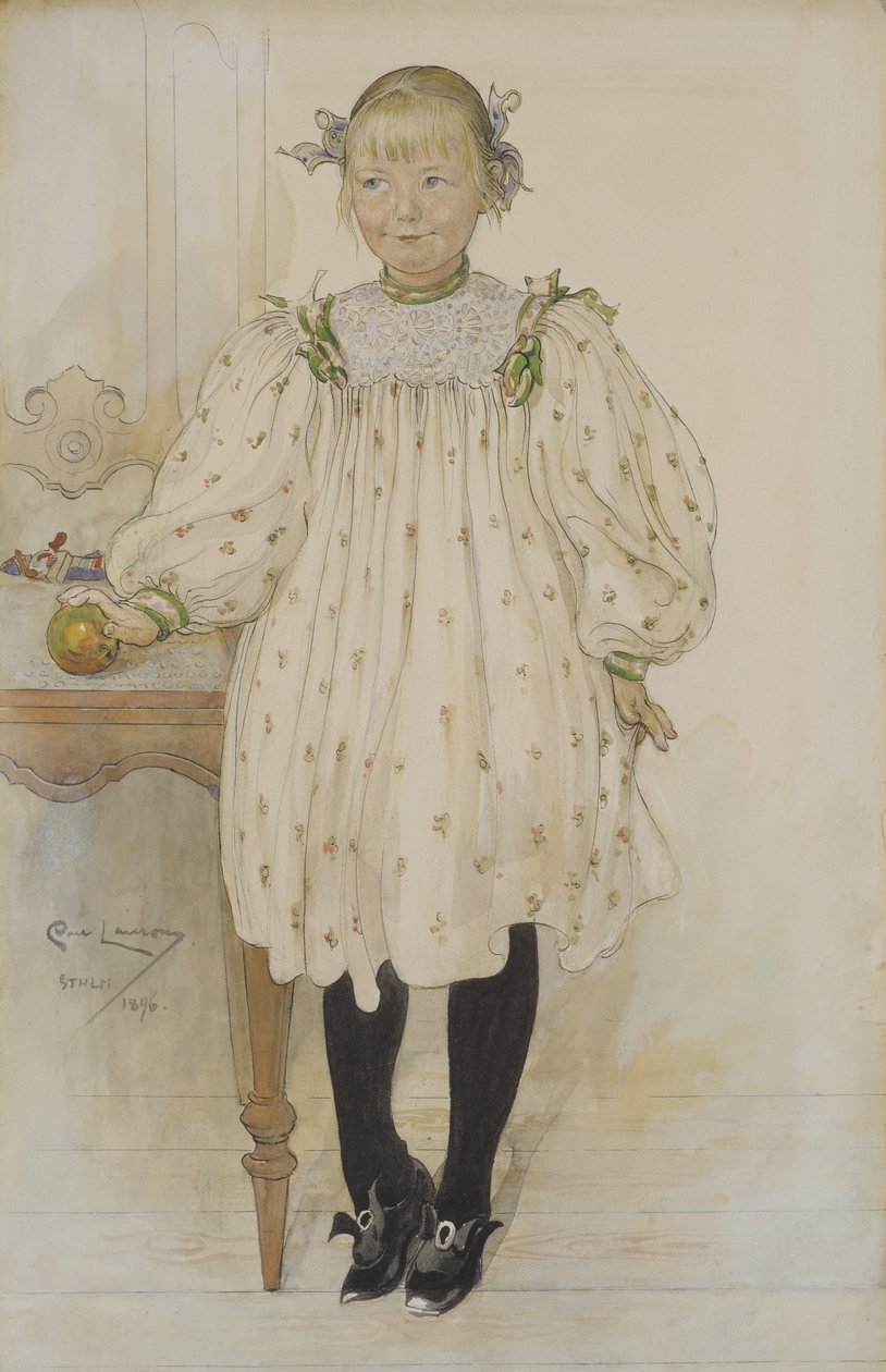 Martha Winslow Bir Kız Olarak, 1896 (kağıt üzerinde wc) by Carl Larsson