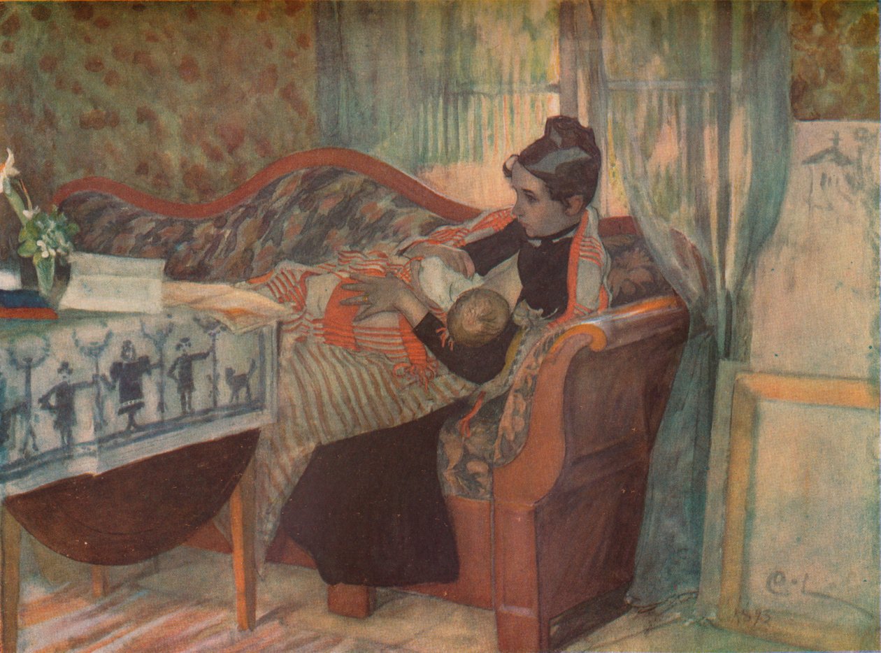 Anne ve Çocuk, c1900. by Carl Larsson