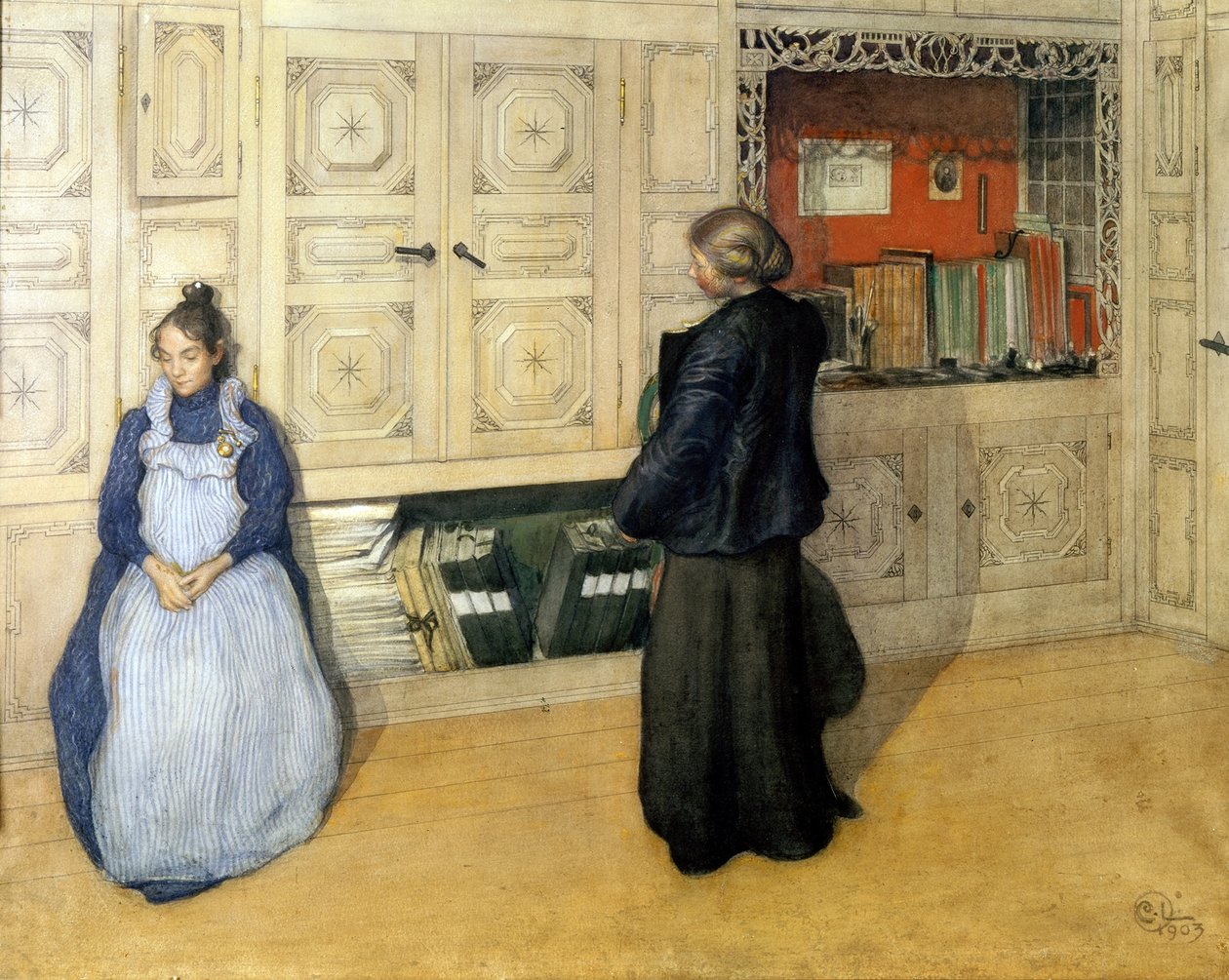 Anne ve kızı by Carl Larsson