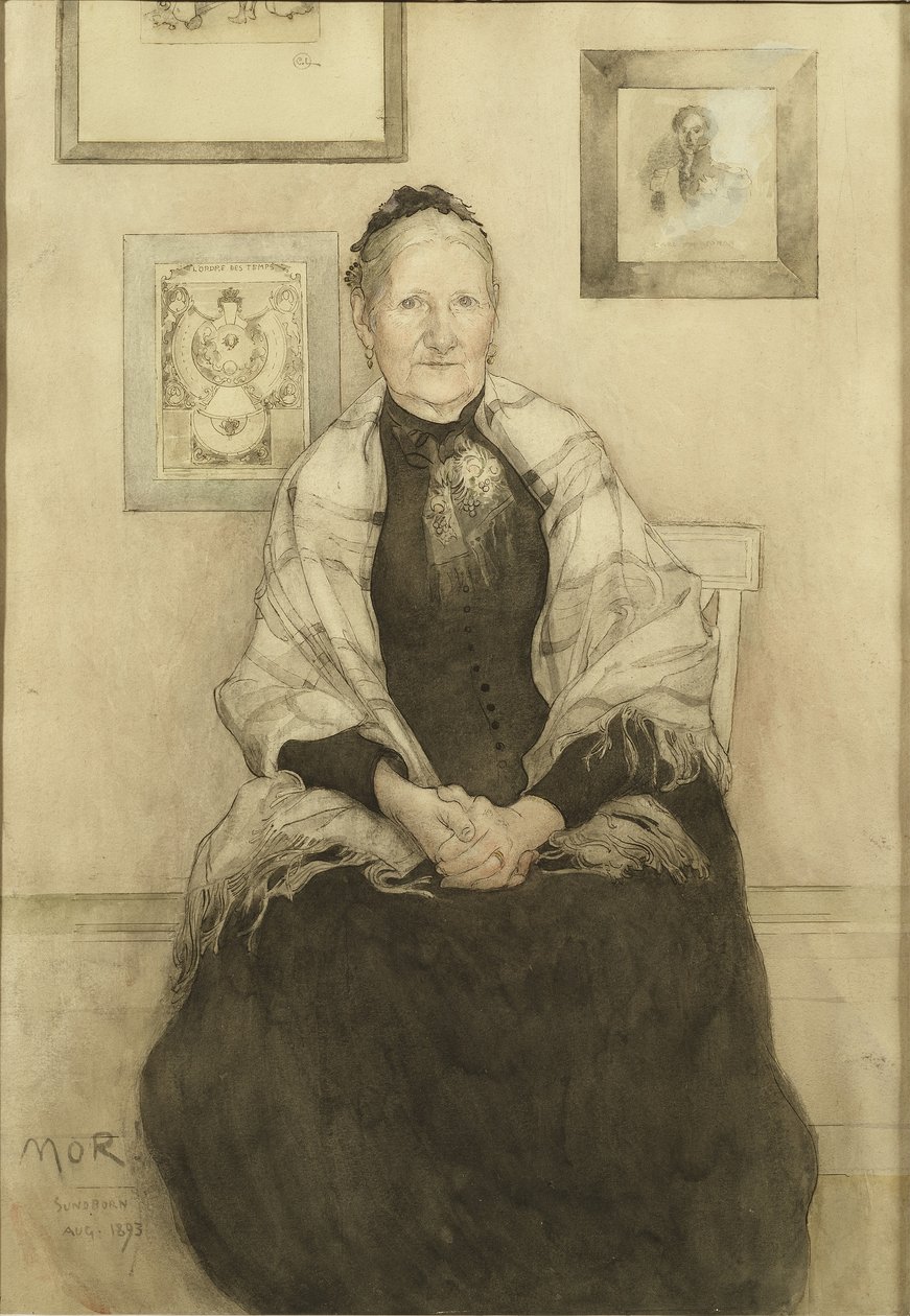 Anne, c.1893 (kağıt üzerinde wc) by Carl Larsson