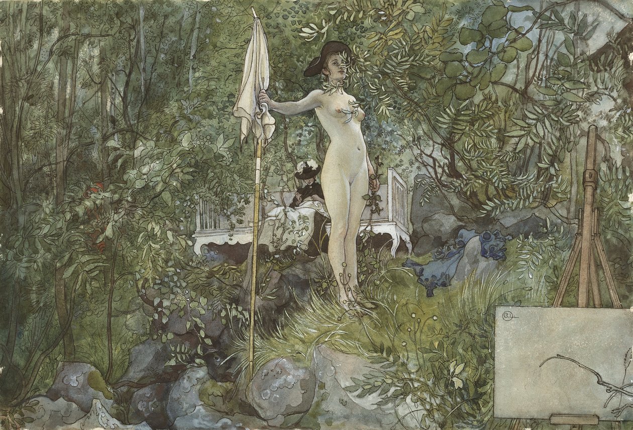 Açık Hava Stüdyosu, A Home serisinden, c.1895 (kağıt üzerinde wc) by Carl Larsson