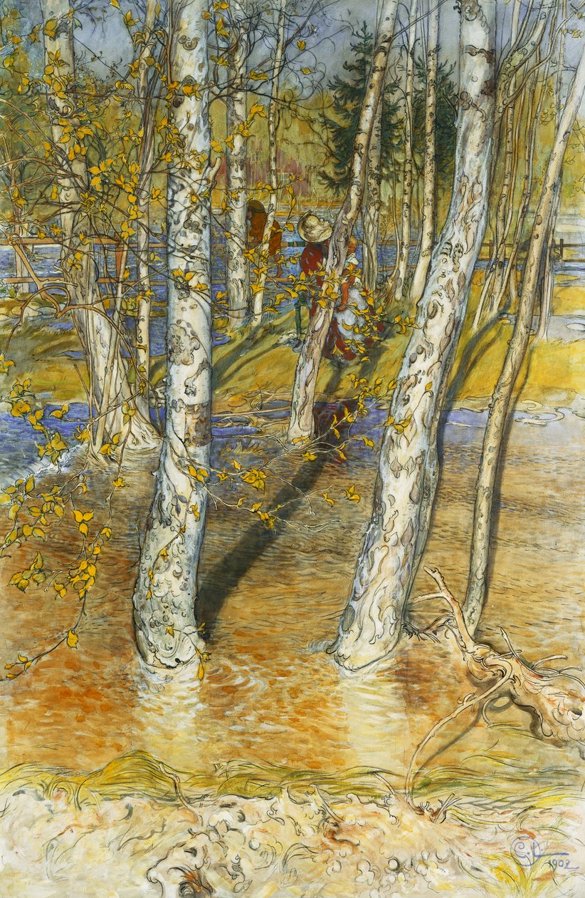 İlkbahar sel, 1902 by Carl Larsson