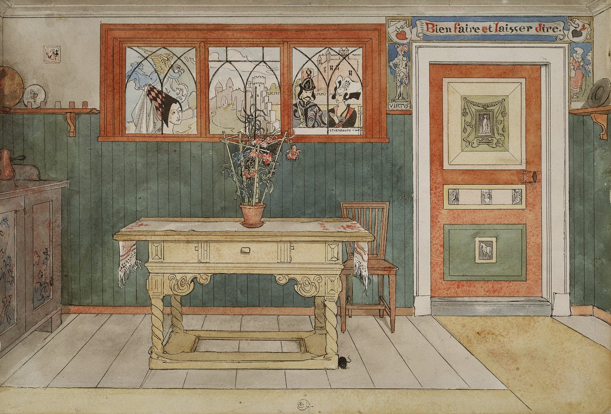 Yemek Odası, A Home serisinden, c.1895 (kağıt üzerinde wc) by Carl Larsson
