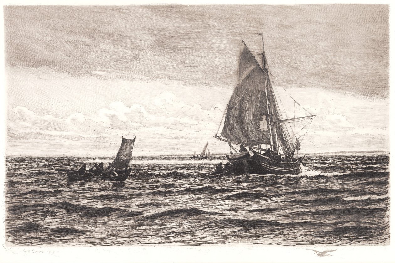 Olta takımı ve kürekli tekneler by Carl Locher