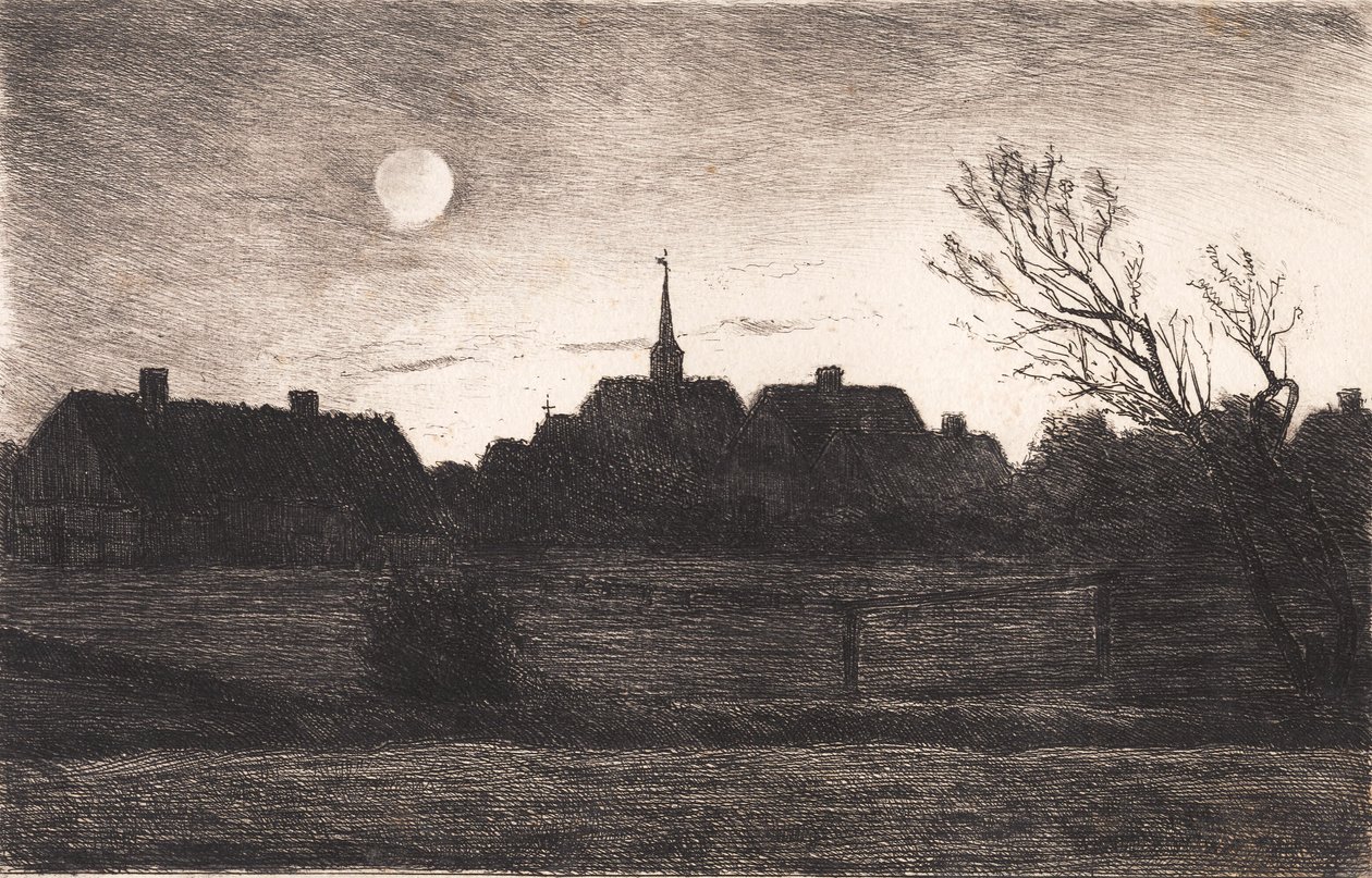 Hornbæk kilisesi, yaz akşamı by Carl Locher