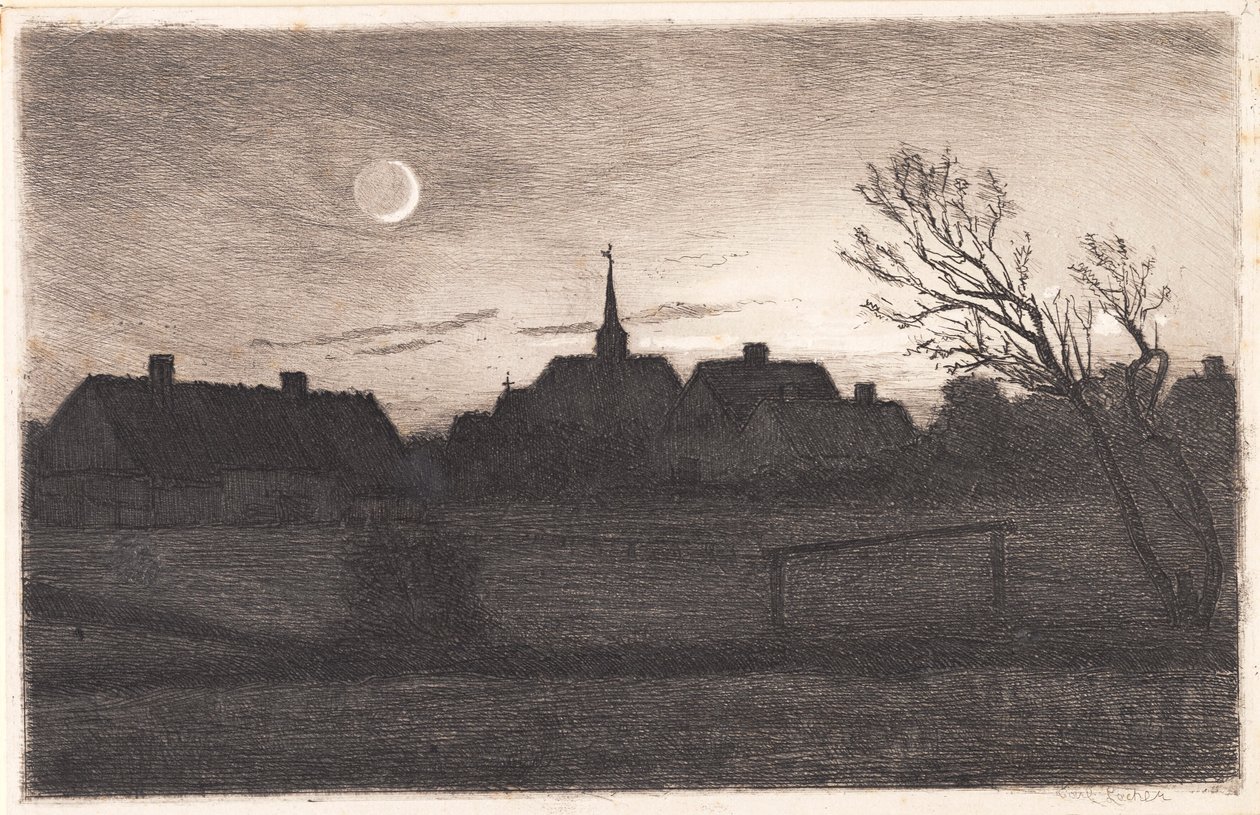 Hornbæk kilisesi, yaz akşamı by Carl Locher