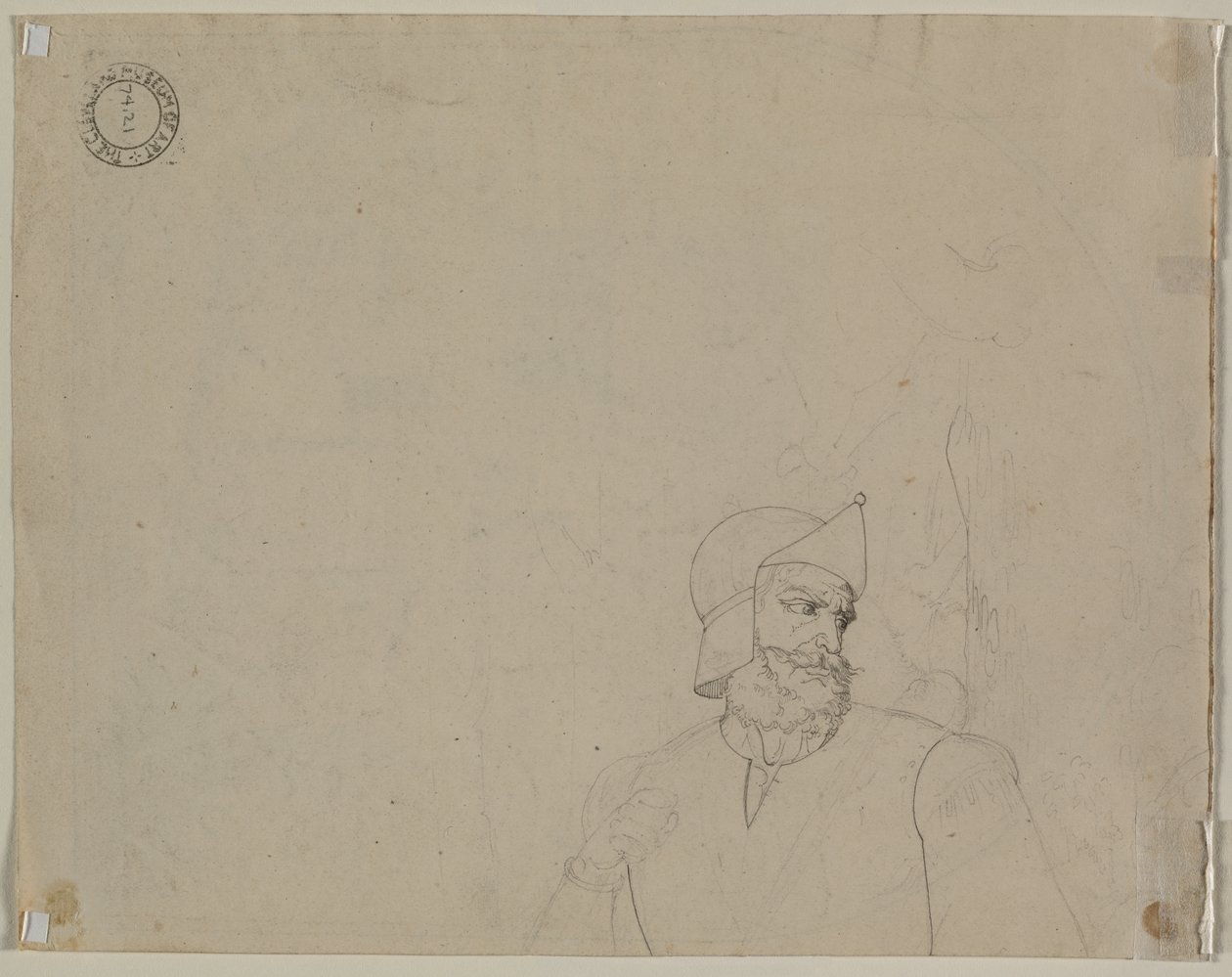Bir Manzaradaki Asker (verso) by Carl Ludwig Tischbein