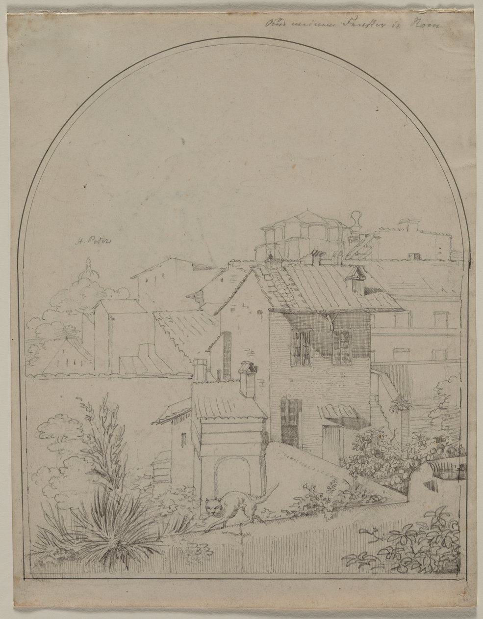 Roma'daki Penceremden Görünüm (rekto) by Carl Ludwig Tischbein