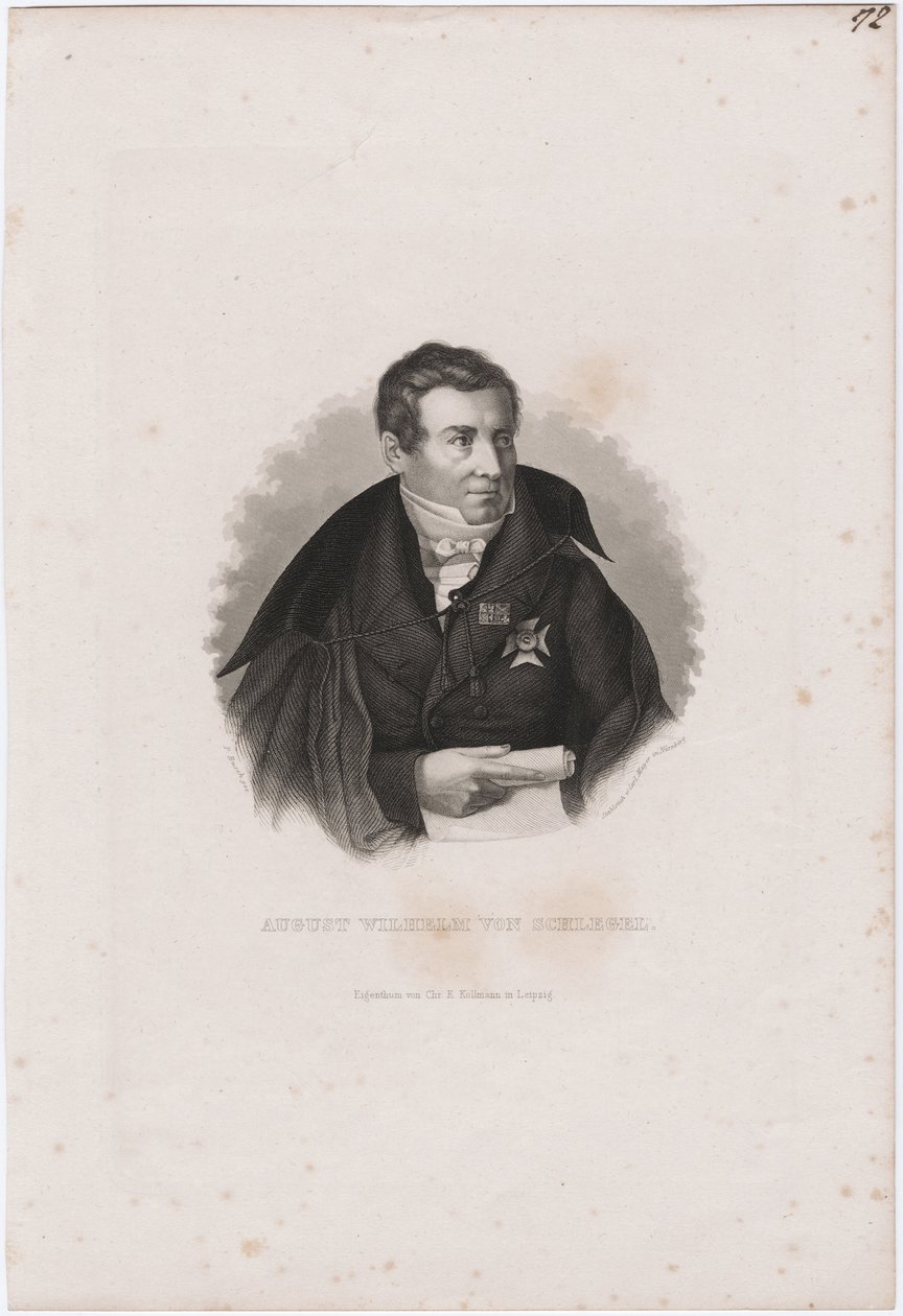 Ağustos Wilhelm von Schlegel 1767-1845 by Carl Mayer