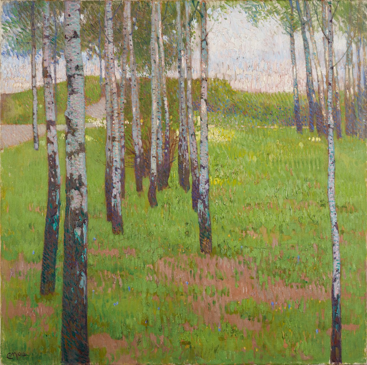 Akşam ışığında huş ağacı korusu by Carl Moll