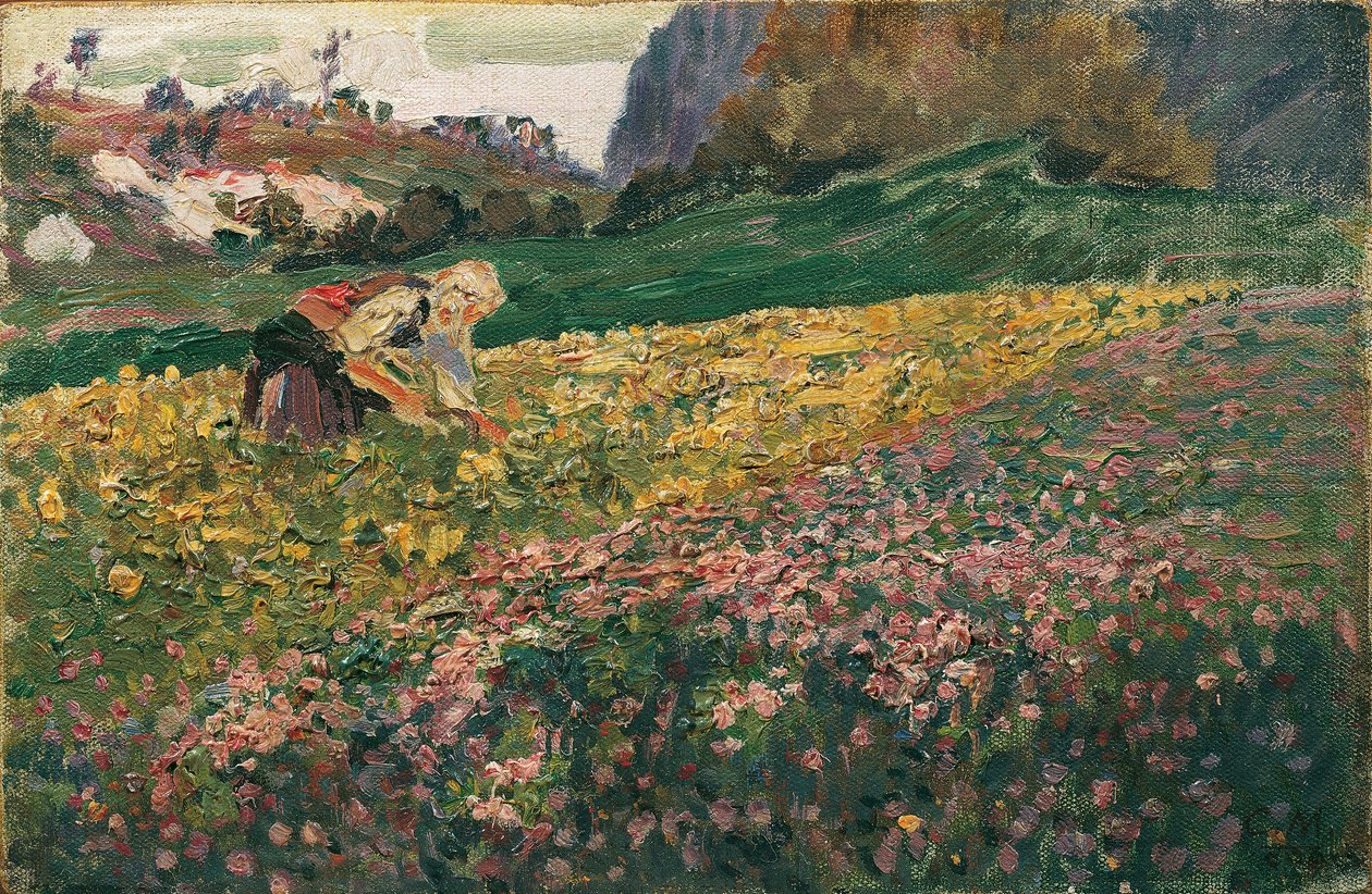 Çiçek çayırındaki kız by Carl Moll