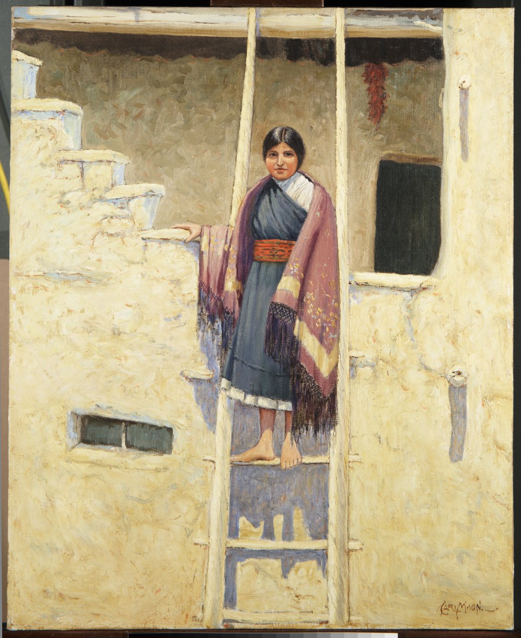 Hopi Maiden, Walpi Köyü (tuval üzerine yağlı boya) by Carl Moon