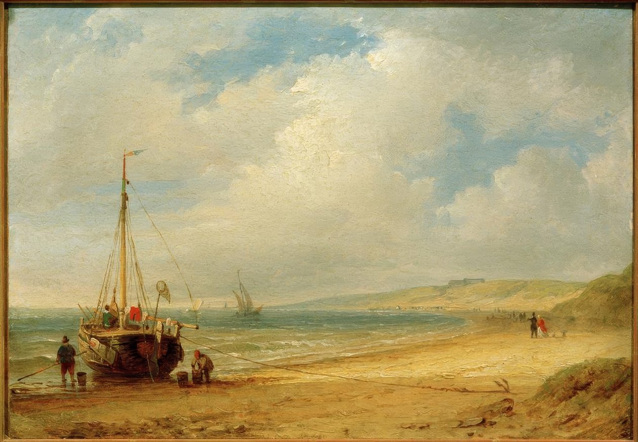Carl Morgenstern, Scheveningen yakınlarındaki kıyı manzarası by Carl Morgenstern