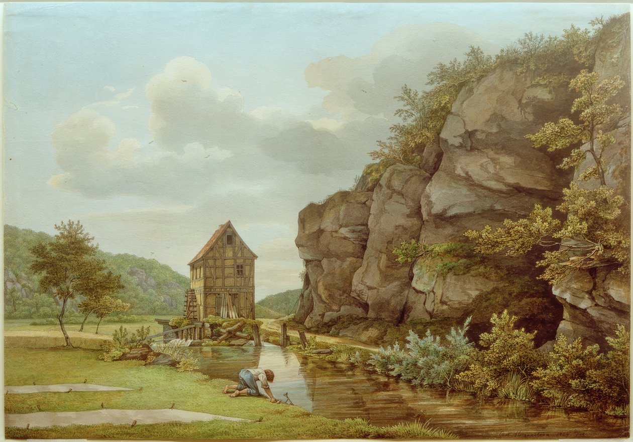 Eppstein (Lorsbacher Tal) yakınlarındaki kesme değirmeni by Carl Morgenstern