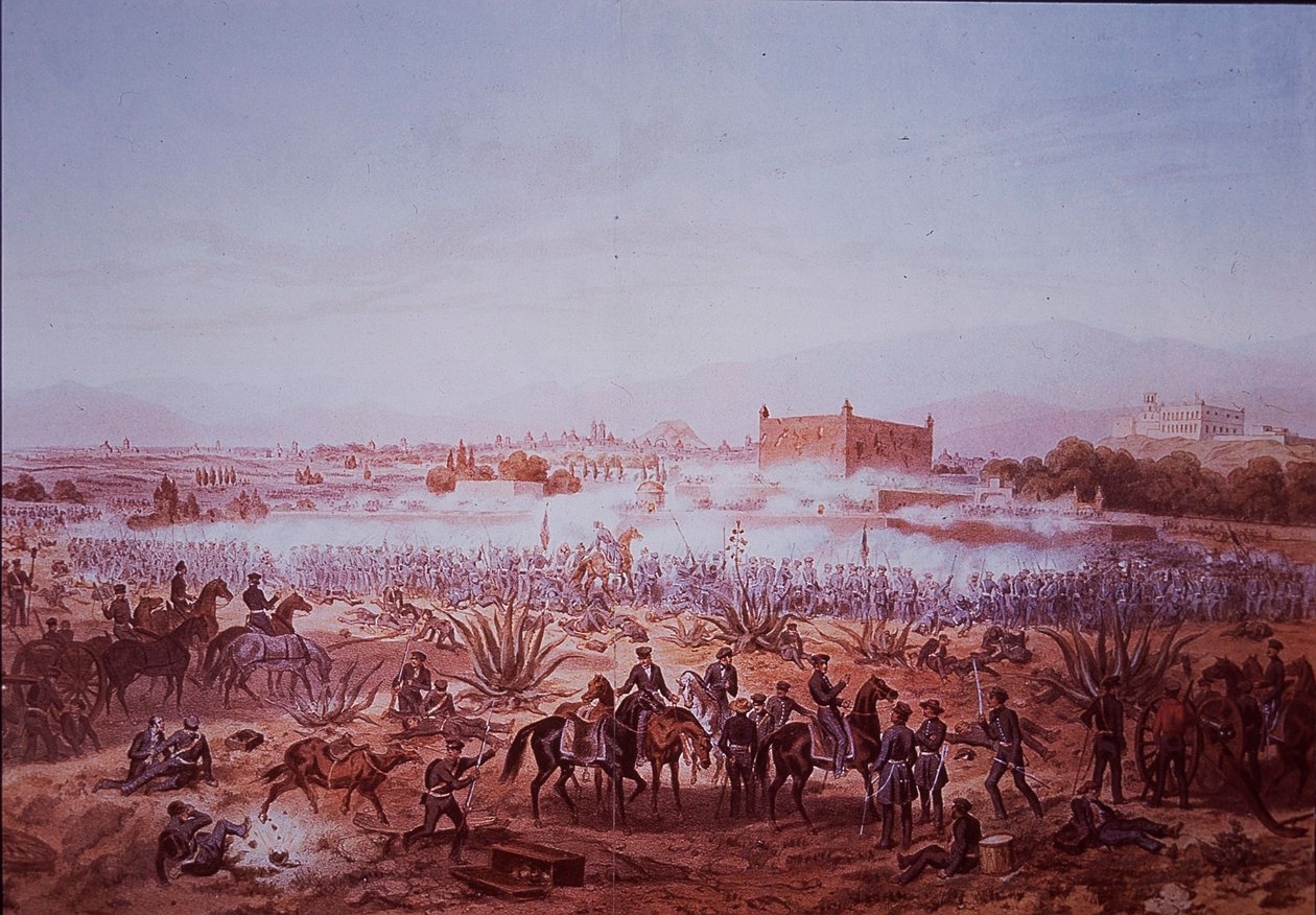 Meksika-Amerika Savaşı (1846-48), Molino del Rey Savaşı, ABD birlikleri saldırıyor by Carl Nebel