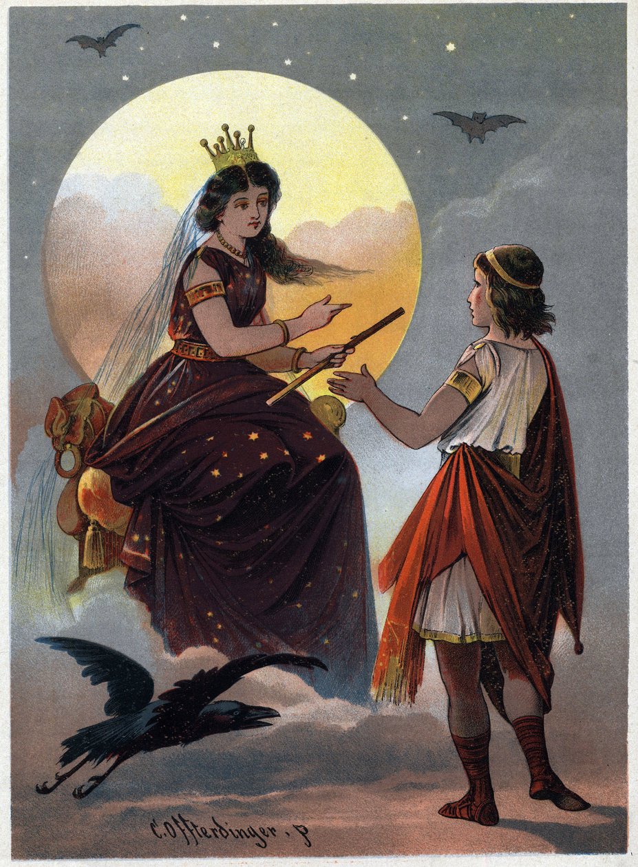 Prens Tamino, büyüleyici Gece Kraliçesi