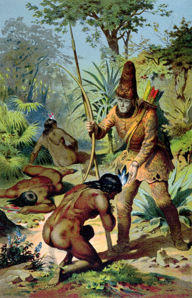 Robinson Crusoe ve Adam Cuma, 1880 dolayları by Carl Offterdinger