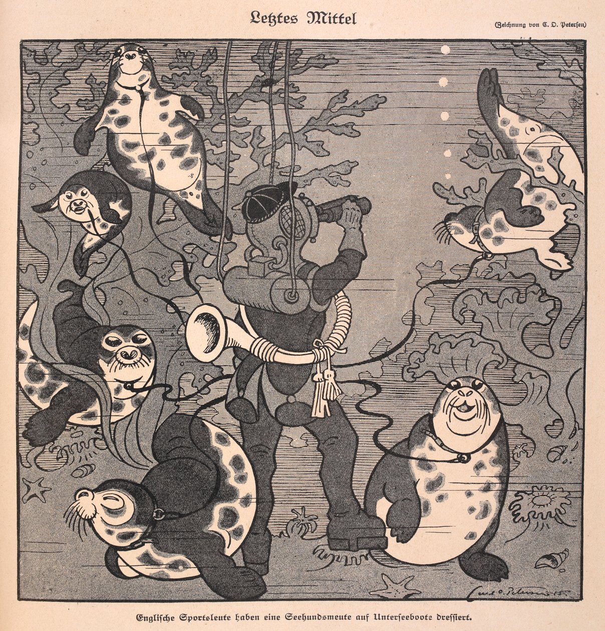 Letztes Mittel: Son çare. Mühürlü bir dalgıç; sualtı sahnesi by Carl Olof Petersen