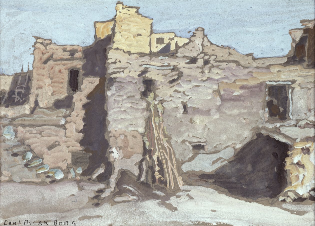 Walpi (kağıt üzerinde tempera) by Carl Oscar Borg