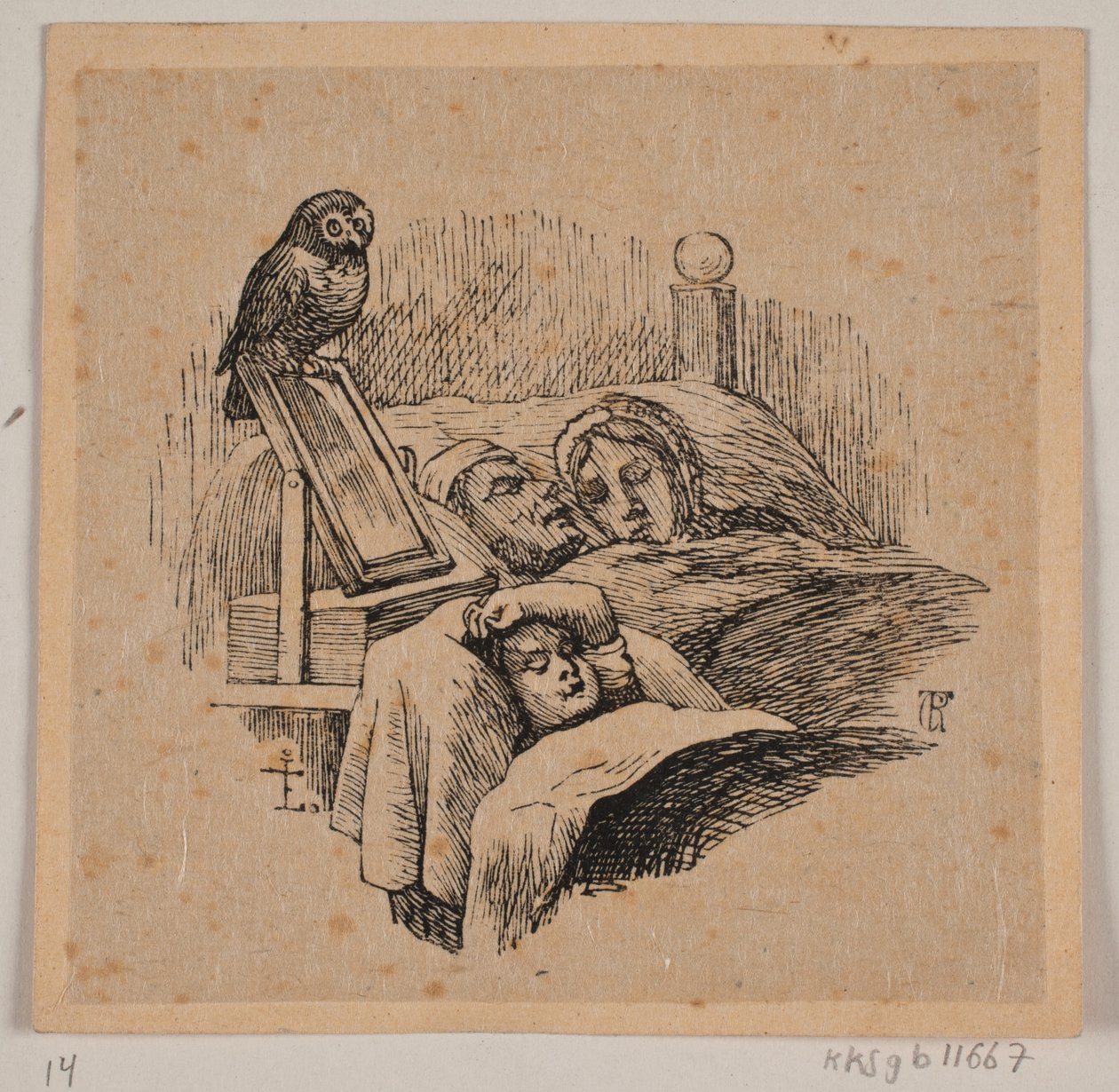 Çocukken baykuş oyunlarına, beşiğinde uyumaya by Carl Peter Theodor Rothweiler