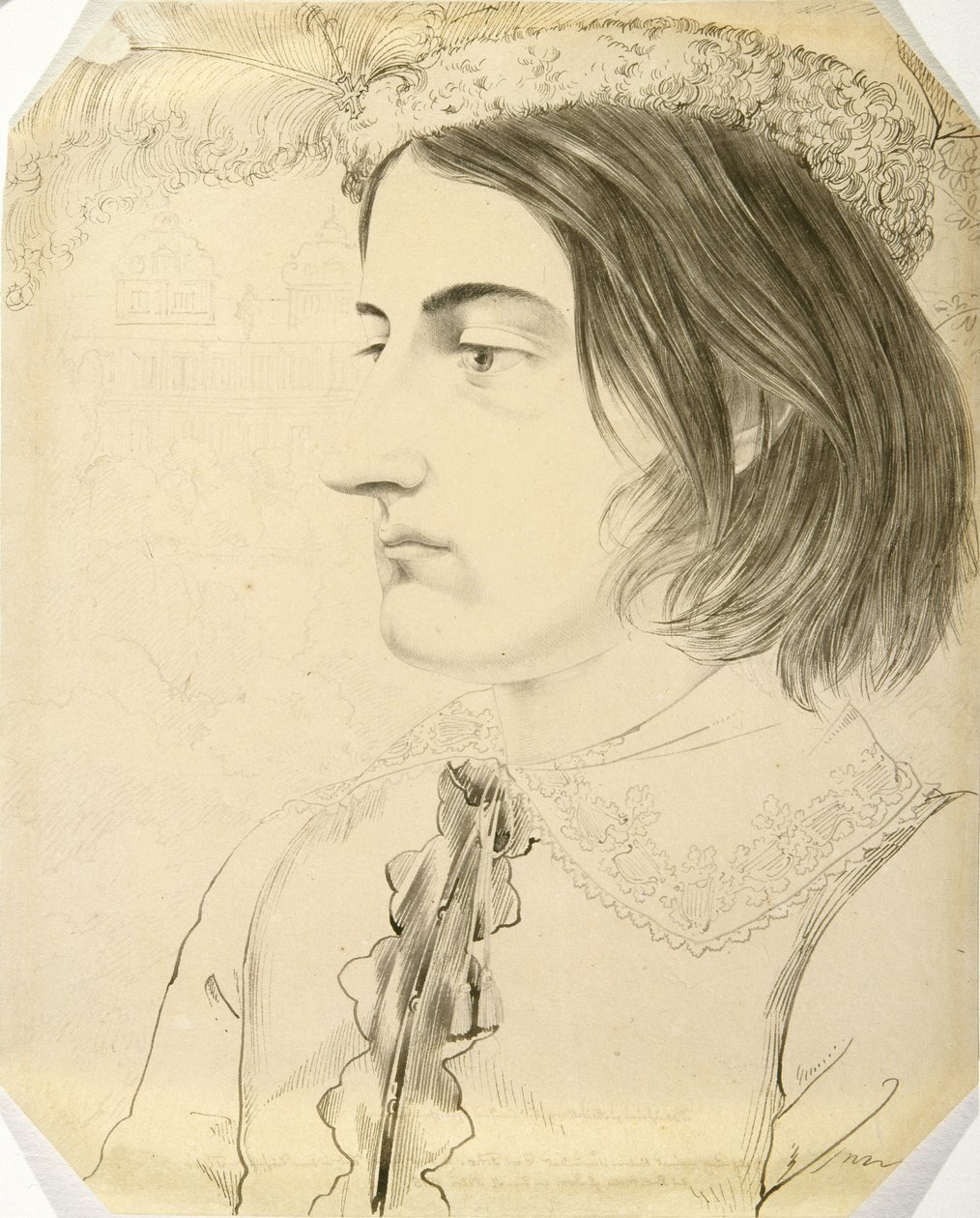 Ludwig Simon, İlahiyat Öğrencisi, 1816 (dokuma kağıt üzerine kalem, fırça ve siyah mürekkep) by Carl Philipp Fohr