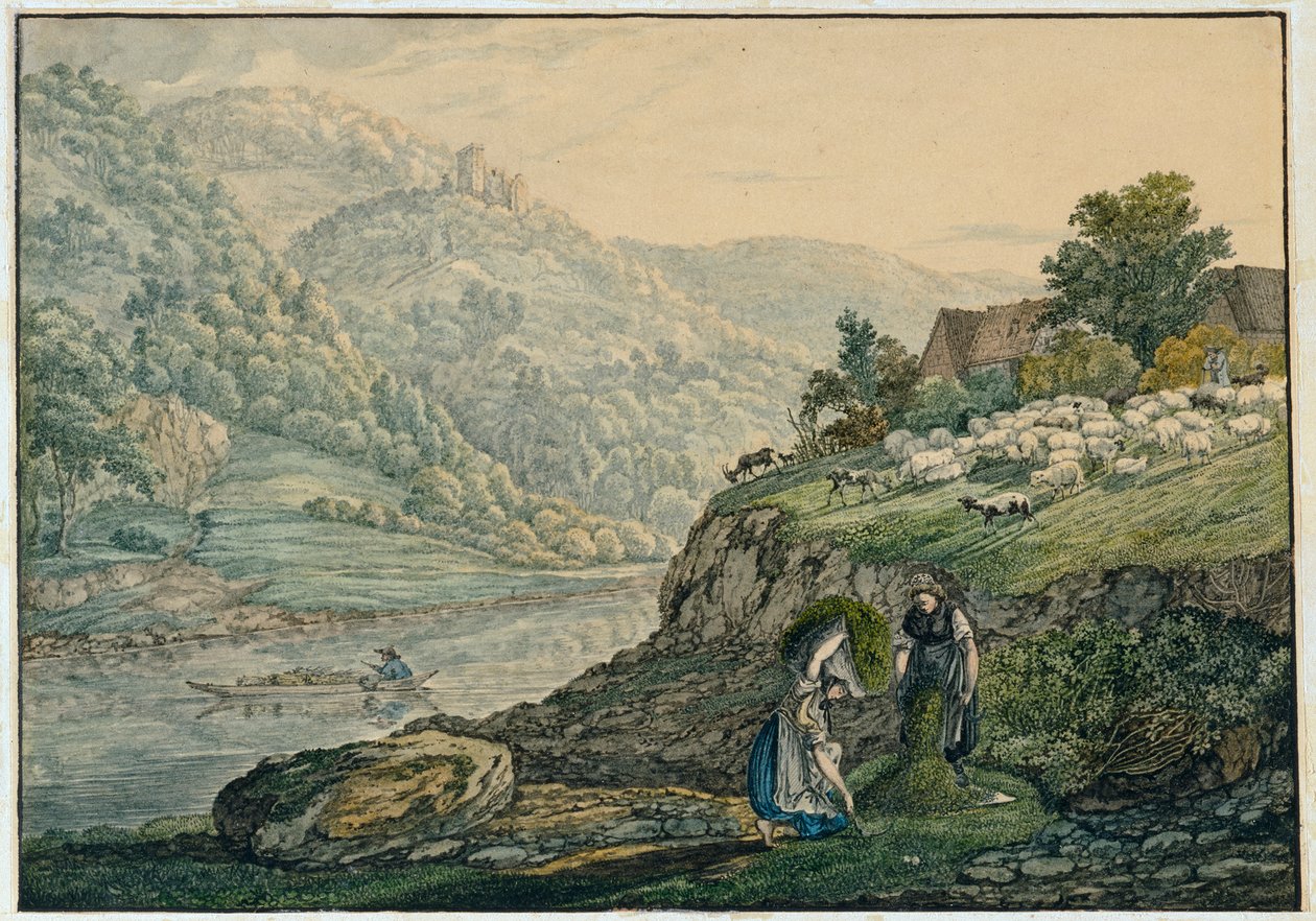 Stolzeneck am Neckar (Neckar bölgesinin eskiz defterinden sayfa 19) by Carl Philipp Fohr