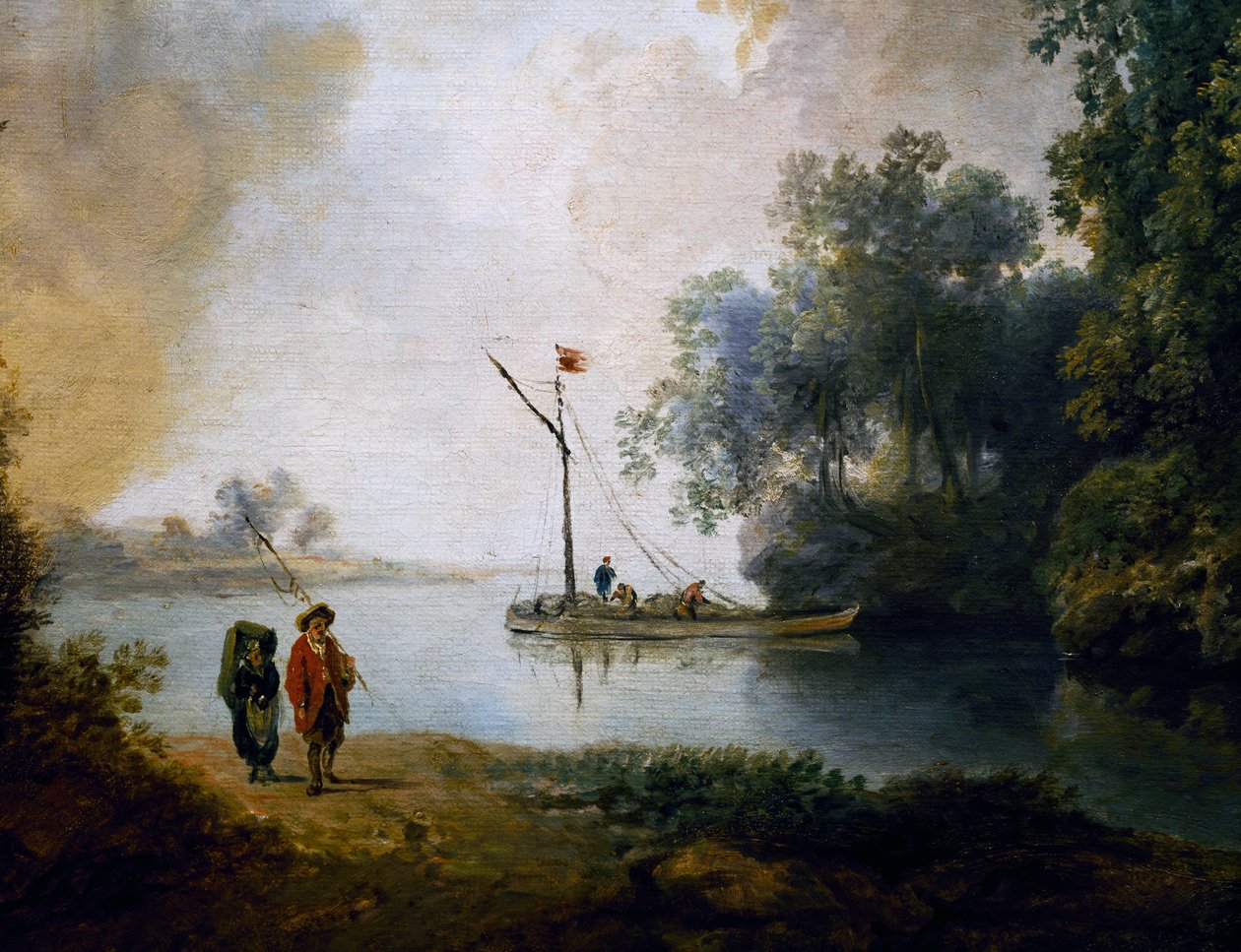 Nehir ile Manzara, yaklaşık 1780, Carl Philipp Schallhas (1767-1797), detay, Macaristan by Carl Philipp Schallhas
