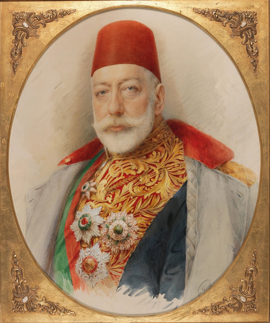 Mehmed V 1844-1918, Osmanlı İmparatorluğu Sultanı ve Halifesi Portresi. by Carl Pietzner