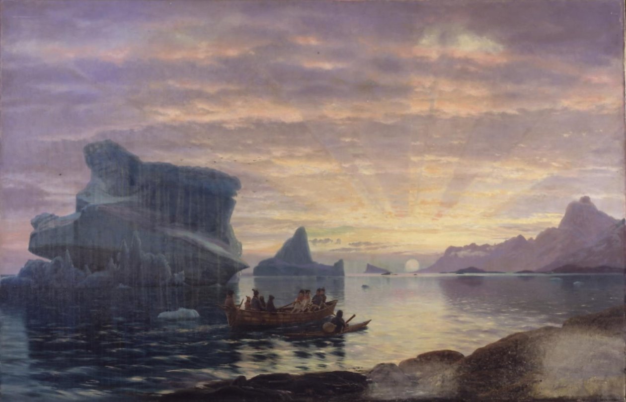 Grönland kıyısında gece yarısı atmosferi by Carl Rasmussen