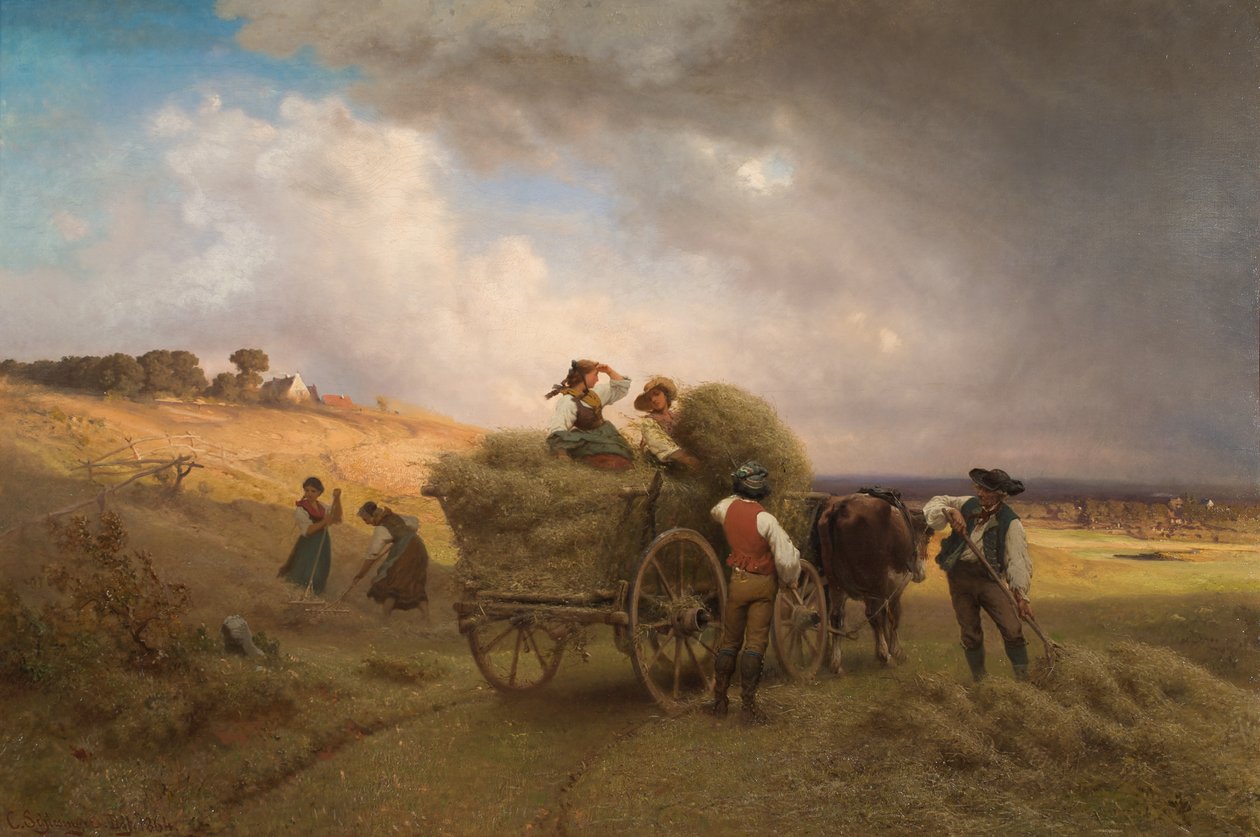 Yaklaşan fırtınalı saman yolu by Carl Schlesinger