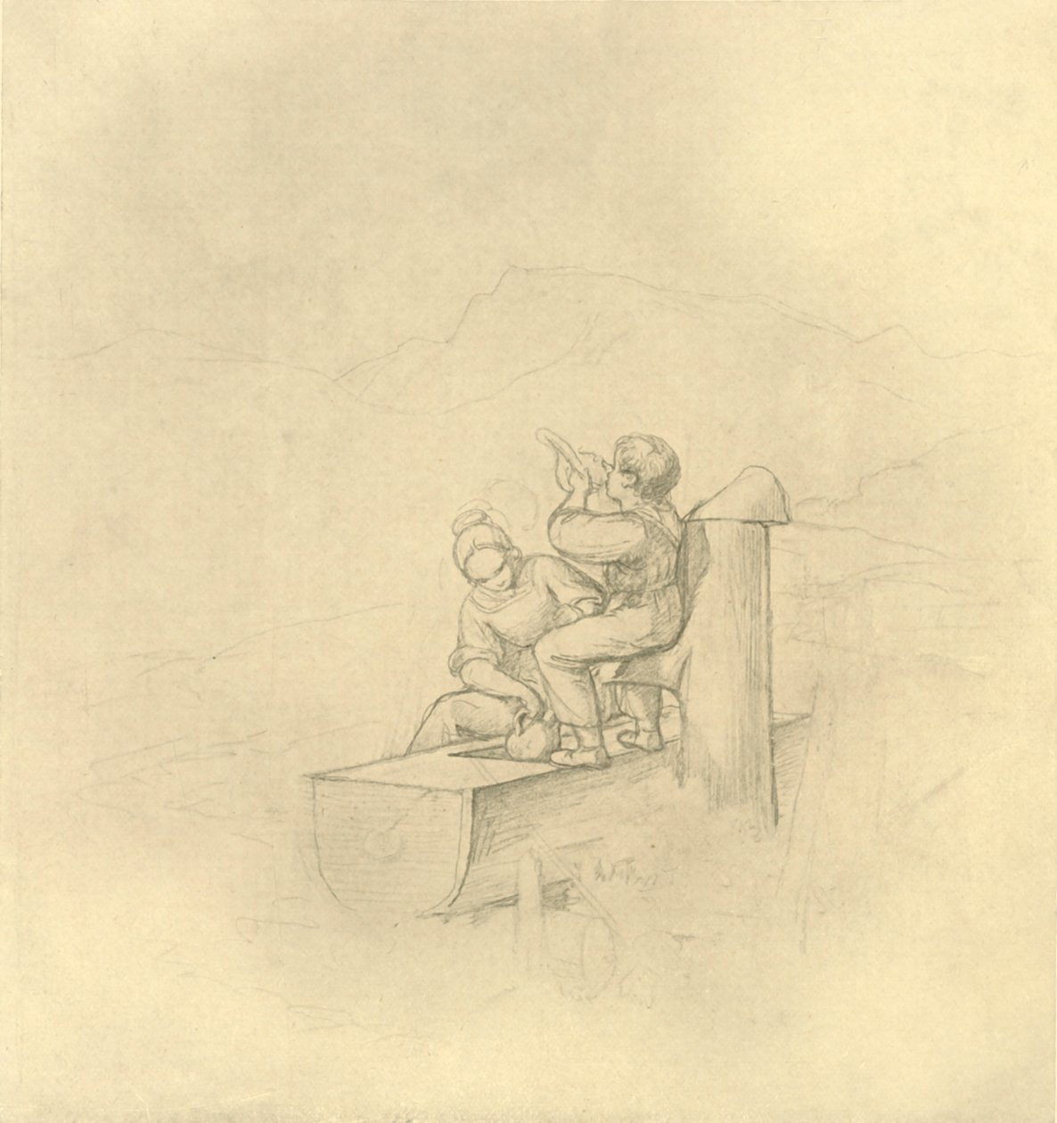 Am Brunnen, 19. yüzyılın ortaları, c1924. by Carl Spitzweg