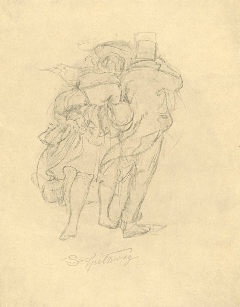 Fırtına ve Yağmur'da, 19. yüzyılın ortaları, c1924. by Carl Spitzweg