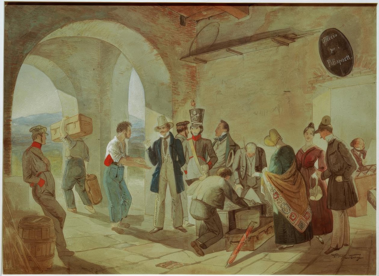 Beim Zoll by Carl Spitzweg