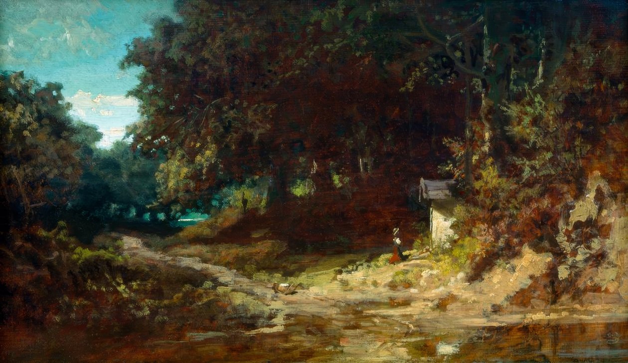 Bir orman şapelinin önünde dua eden kız by Carl Spitzweg