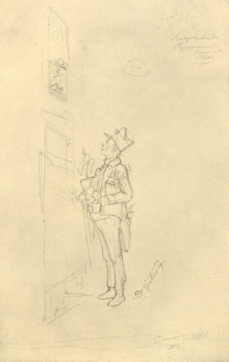 Der Gratulant, 19. yüzyılın ortaları, c1924. by Carl Spitzweg