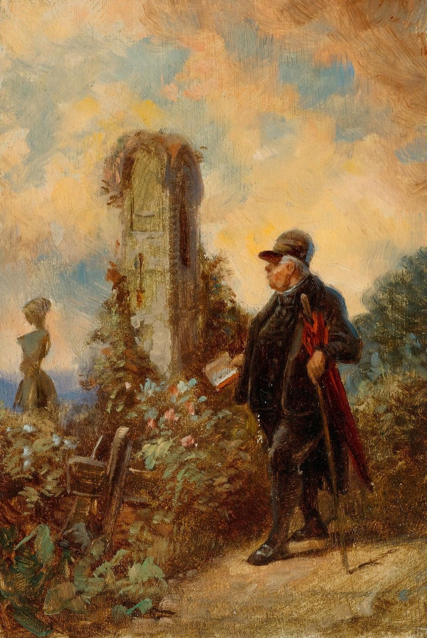 Kısa notu olan papaz by Carl Spitzweg